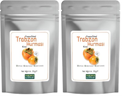 makarna lütfen! Trabzon Hurması Kuru Meyve Cipsi Dondurularak Kurutulmuş Freeze Dried Meyve Kıtırı (30 g) 2li paket
