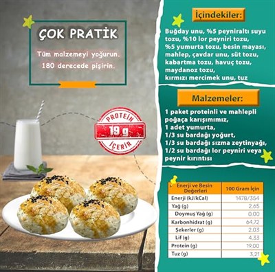 makarna lütfen! Yumurtalı ve Peynirli Poğaça Karışımı 242 Gram