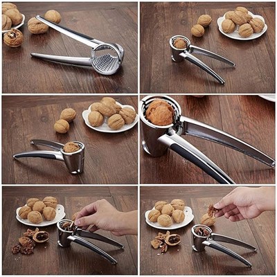 MallArt® Profesyonel Ceviz Kıracağı, 18 cm Paslanmaz Çelik, Ergonomik Saplı, Yaylı Mekanizmalı, Ceviz ve Fındık Kıracağı