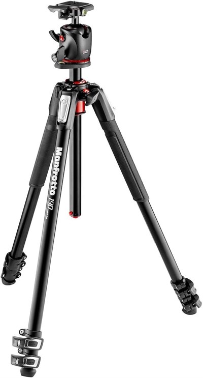 Manfrotto MK190XPRO3-BHQ2 Dijital Film/Kamera Siyah Tripod - Tripod (Dijital/Film Kamerası, 7 kg, 3 Ayak), 171,5 cm, Siyah, Alüminyum) - Seçenekler: Alüminyum 3 Segm Kit Küre Başlı...