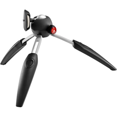Manfrotto MTPIXIEVO-BK, PIXI EVO 2 segmentli mini tripod, aynasız kameralar için, kompakt sistem kameraları, DSLRler, video, uygun boyut, alüminyum, masa tripodu, siyah