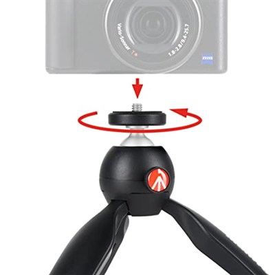 Manfrotto MTPIXIMII-B PIXI Masa Tripodu, 1 kga kadar, Kompakt ve sistem kameralar için, Siyah