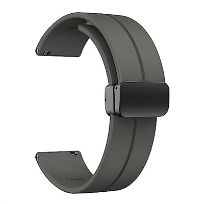 Manyetik saat kayışı 16 mm 18 mm 19 mm 20 mm 22 mm - Hızlı Çıkarma - Cilt Dostu Yumuşak Silikon Spor Saat Kordonu, Erkekler Kadınlar için, Manyetik Katlanır Tokalı Silikon Kayış