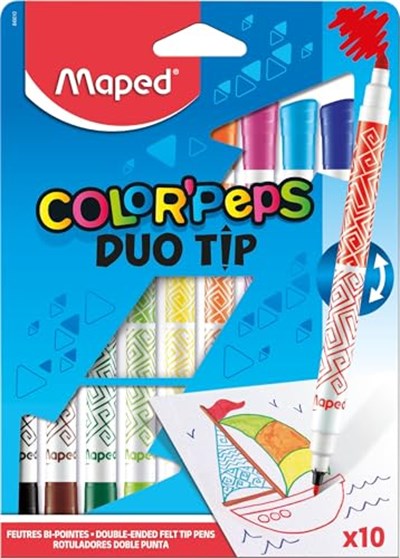 MAPED 849010 COLOR PEPS DUO 10 RENK KEÇELİ KALEM