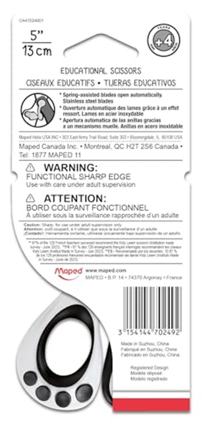Maped Helix USA Koopy Spring-Assisted Educational makas, 5 (470249) by Maped