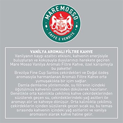 Mare Mosso Vanilya Aromalı Öğütülmüş Filtre Kahve 200 Gr.