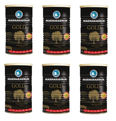 Marmarabirlik Salamura Siyah Zeytin Teneke Gold (XL) 800 Gr - 6lı