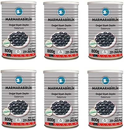 Marmarabirlik Salamura Siyah Zeytin Teneke (L) 800 Gr