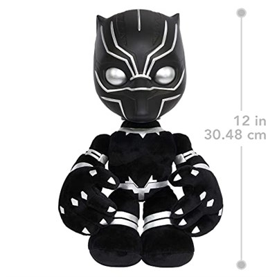Marvel Black Panther Heart of Wakanda Peluş Figür, Işıklı ve Sesli, Siyah Panter Yumuşak Bebek Hayranları ve Koleksiyoncular için
