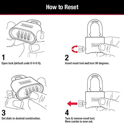 Master Lock 175DLH Pirinç Şifreli Asma Kilit, 5.7 cm Uzun Kelepçe, Dış Mekan Kullanımı