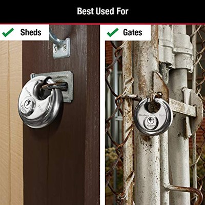 Master Lock Anahtarlı 40D Paslanmaz Çelik Discus Asma Kilit, Gümüş