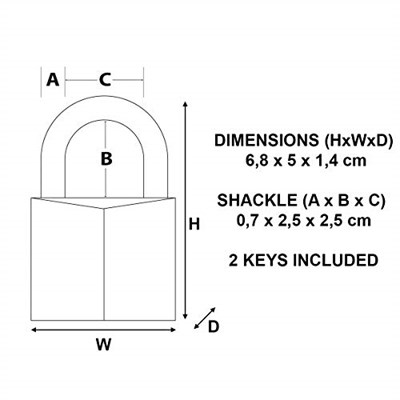 Master Lock Asma Kilit 20 mm - Bedenler: 20 mm, 30 mm, 40 mm, 6 cm, 7 cm, 50 mm
