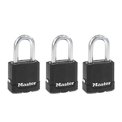 Master Lock M115XTRILF Magnum Ağır Hizmet Tipi Anahtarlı Dış Mekan Asma Kilit, 3lü Paket Anahtarlı-Aynı