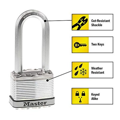 Master Lock M5XTLJ Magnum asma kilit, anahtarlı, 2 adet, aynı anda kapanır