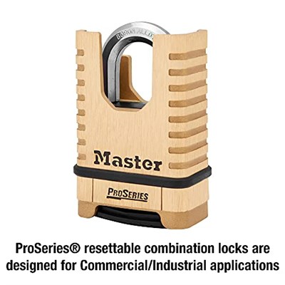 Master Lock, pirinç, asma kilit, ProSeries 2-1/4 inç genişliğinde kendi şifreli kilidinizi ayarlayın, 1177D, 15,3 cm x 7,5 cm x 3,5 cm
