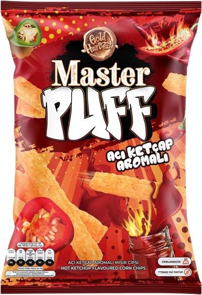 Master Puff Acı Ketçap Çeşnili Mısır Çerezi 90gr