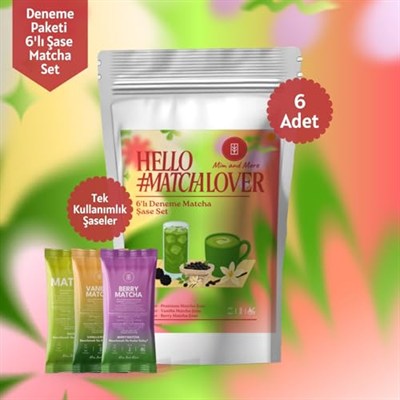 Matcha Deneme Seti 6lı - Saf, Vanilya, Böğürtlen Aromalı Deneme Matcha Seti 6x3 gr