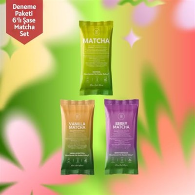 Matcha Deneme Seti 6lı - Saf, Vanilya, Böğürtlen Aromalı Deneme Matcha Seti 6x3 gr