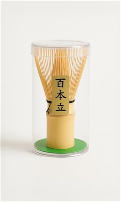 MATCHİVA Seramik Matcha Çay Seti, 4 Parça, Yeşil Boyalı, Geleneksel Japon Tasarımı, Bambu Çırpıcı ve Stand, 290cc Kase