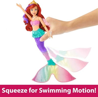 Mattel Disney Prensesi Yüzen ve Renk Değiştiren Ariel Bebek Disney prensesi oyuncakları, yüzen deniz kızı Ariel bebek HPD43
