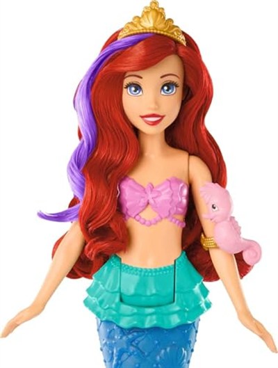 Mattel Disney Prensesi Yüzen ve Renk Değiştiren Ariel Bebek Disney prensesi oyuncakları, yüzen deniz kızı Ariel bebek HPD43
