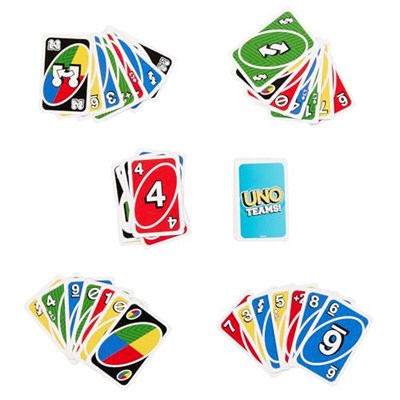 Mattel Games UNO Teams™ Kartlar Aile ve arkadaşlarla bir araya gelinen akşamlara, seyahatlere, kamplara ve partilere yönelik UNO Teams Kart Oyunu HXT58