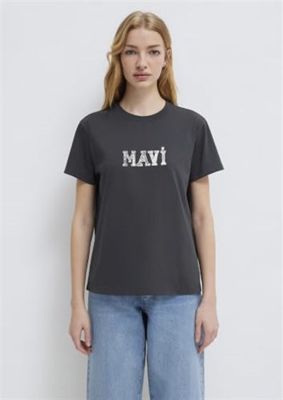 Mavi Baskılı Gri Tişört Regular Fit/Normal Kesim 1612232-34853