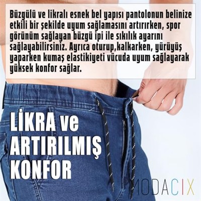 Mavi Kot Kargo Pantolon - Likralı Mavi Kargo Pantolon - Erkek Outdoor Pantolon - Erkek Kot Pantolon