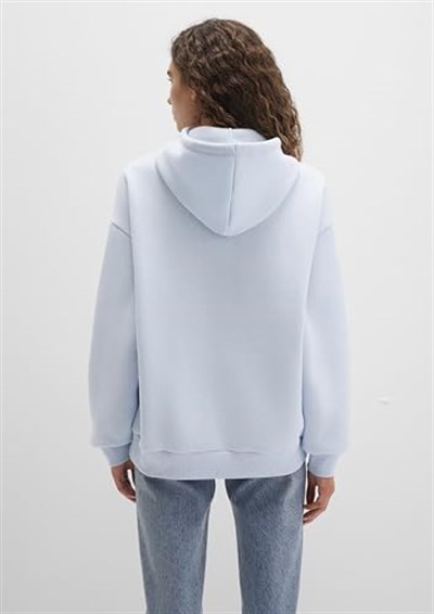 Mavi Logo Baskılı Kapüşonlu Mavi Sweatshirt 1600361-70717