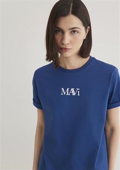Mavi Logo Baskılı Lacivert Tişört Regular Fit/Normal Kesim 1611594-82625