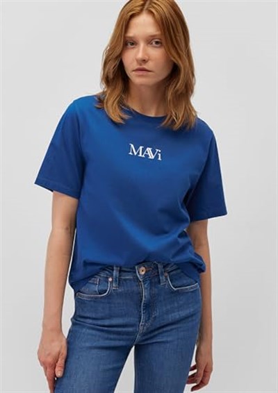 Mavi Logo Baskılı Lacivert Tişört Regular Fit/Normal Kesim 1611594-82625