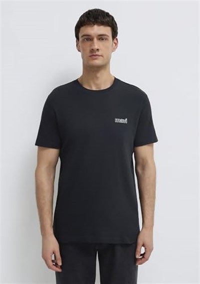 Mavi Logo Baskılı Siyah Basic Tişört Loose Fit/Bol Rahat Kesim 0610360-900