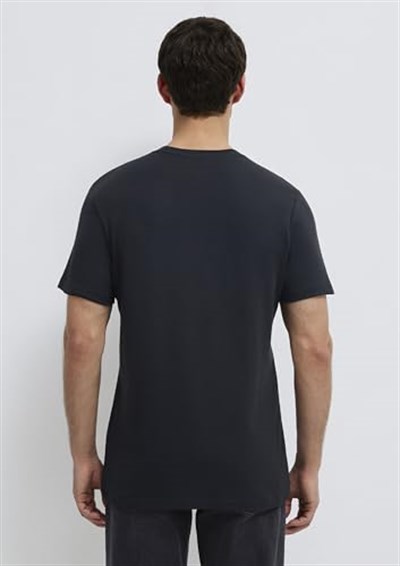 Mavi Logo Baskılı Siyah Basic Tişört Loose Fit/Bol Rahat Kesim 0610360-900