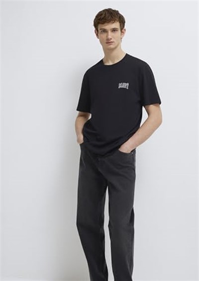 Mavi Logo Baskılı Siyah Tişört Regular Fit/Normal Kesim 0611714-900