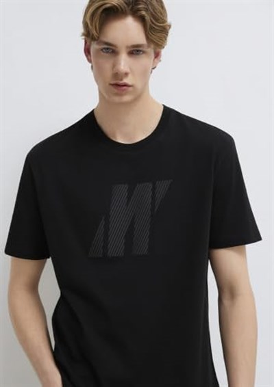 Mavi Pro Logo Baskılı Siyah Tişört Regular Fit/Normal Kesim 067034-900