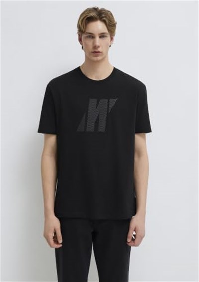 Mavi Pro Logo Baskılı Siyah Tişört Regular Fit/Normal Kesim 067034-900