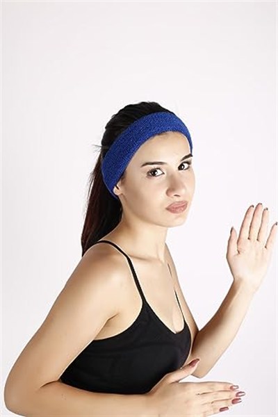 Mavi Sporcu Saç Bandı Ter Bandı Bandana Headband Mavi