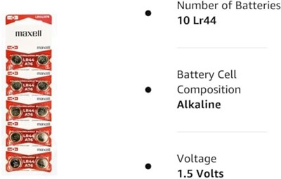 Maxell Alkaline LR44 düğme pil (10lu paket)