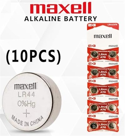 Maxell Alkaline LR44 düğme pil (10lu paket)