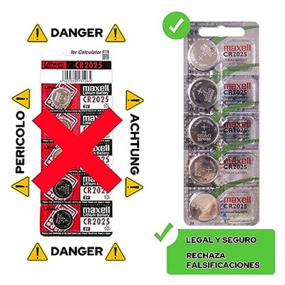 Maxell CR2025 piller, 5 adet, Lityum, 3 V, 170 mAh, gri
