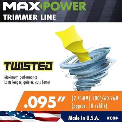 MaxPower 338814 0,095 inç Premium Bükülmüş Düzeltici Hattı, 200-Ayak Uzunluğu