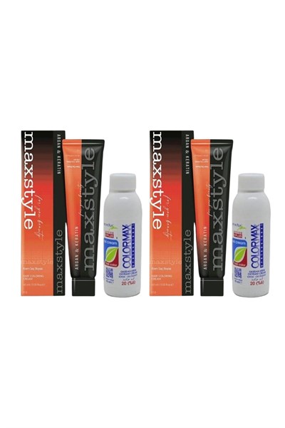 Maxstyle SPS600 Argan ve Keratin 2025/000 Naturel Açıcı 60 Ml 2 Adet Saç Boyası + 2 Adet 90 Ml Oksidan