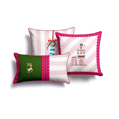 Maxxdeco 43x43 Cm Biyeli Kırlent Kılıfı-pink 12585