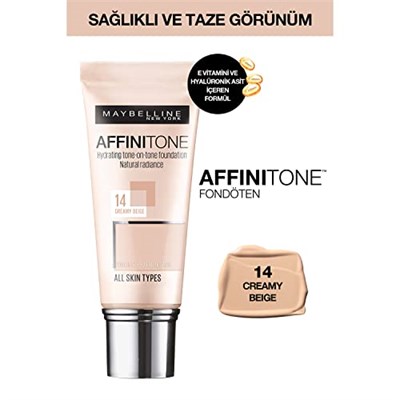 Maybelline New York Affinitone Fondöten - 14 Creamy Beige (30 ml)