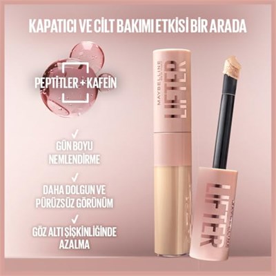 Maybelline New York Lifter Kafein ve Peptitler İçeren Nemlendiren ve Aydınlatan Kapatıcı - 35