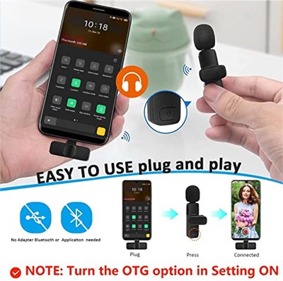 MAYBESTA Android Bilgisayar için Profesyonel Kablosuz Yaka Yaka Mikrofonu - Kablosuz Yönlü Kondenser Kayıt Mikrofonu USB C Arayüzü ile Röportaj Video Podcast Vlog YouTube