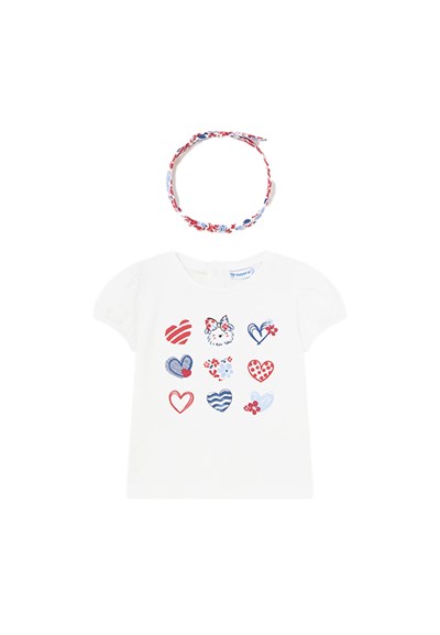 Mayoral kız bebek yazlık tişört bandana 2 li set 1007