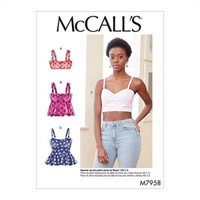 McCalls kadın üstleri, kağıt, beyaz, farklı