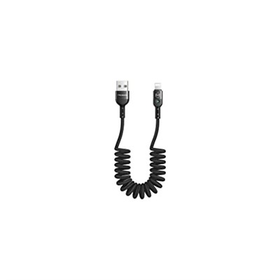 mcdodo Lightning Spiral Ledli Örgü Kablo 1.8M 2A Siyah