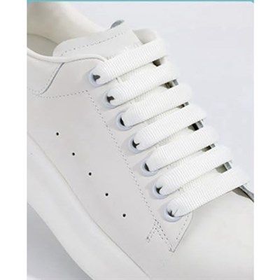 Mcqueen Uyumlu Extra Geniş Yassı Spor Bağcık, Çift Katmanlı Örgülü Ayakkabı Bağcığı, Shoelace, 1 Çift